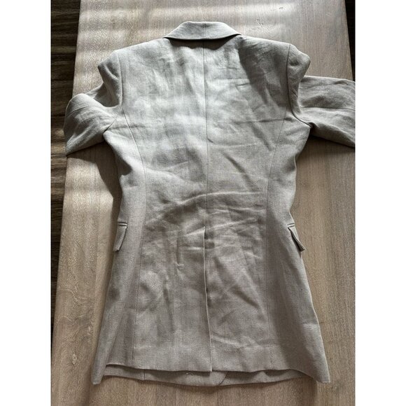 Theory Linen Shawl Collar Blazer in Tan Size 4 Double Breasted - Picture 6 of 6